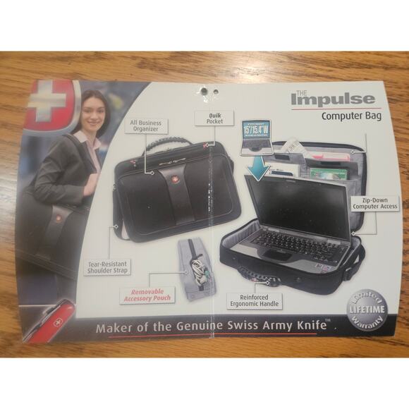 Wenger Swiss Army Laptop Computer Case Shoulder Bag Messenger Briefcase 16” - Picture 9 of 9